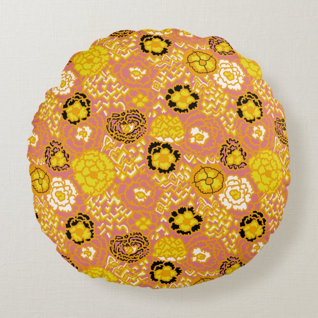 Almofada Redonda Limão de melancia Dourado (Frente)