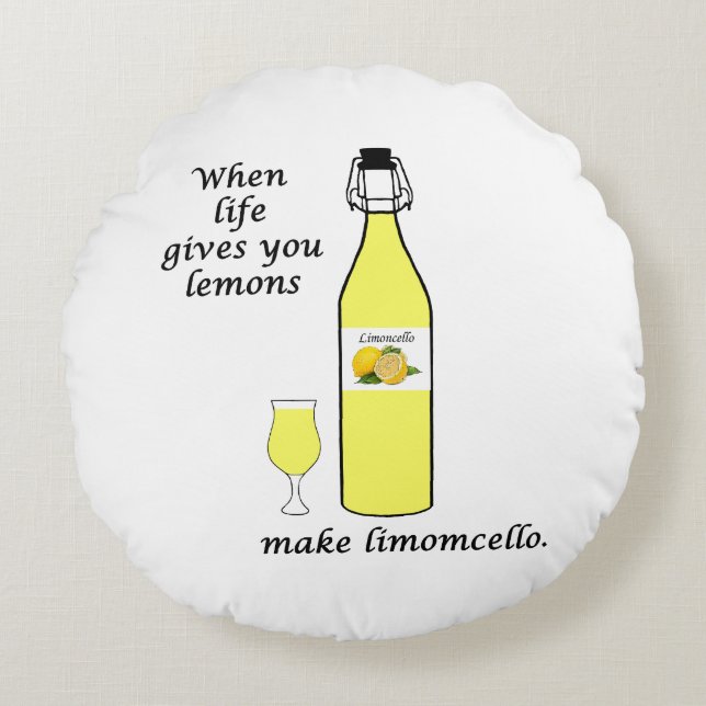 Almofada Redonda Limões para Limoncello (Frente)