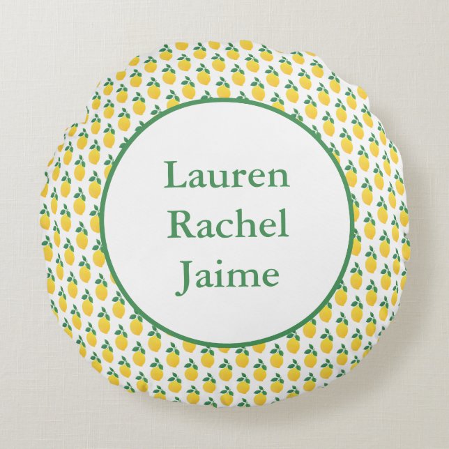 Almofada Redonda Limões Simples (Frente)