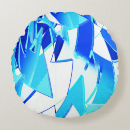 Almofada Redonda Limpar recortes de imagem azuis distorcidos de for