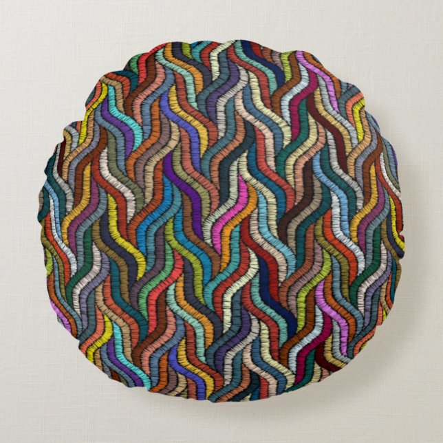 Almofada Redonda Linda África, Étnica Fechada, Travesseiro redondo  (Frente)