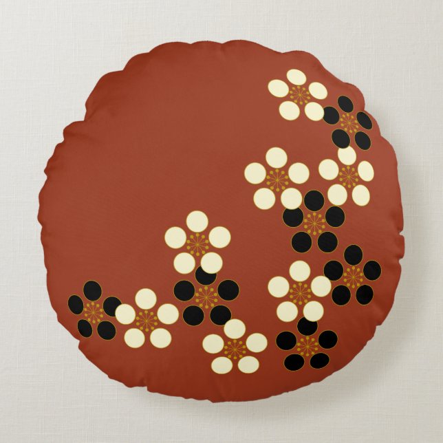 Almofada Redonda Linda primavera - Flor de Cereja Japonês (Frente)