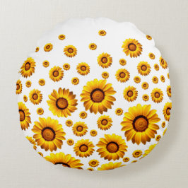 Almofada Redonda Lindas flores amarelas