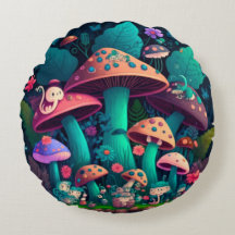 Lindos elfos brincam sob cogumelos