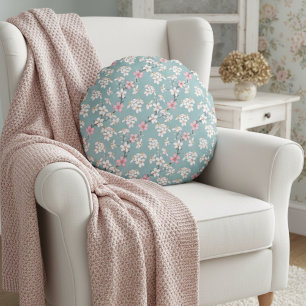 Almofada Redonda Lindos Rustic Vintage Cherry Blossoms