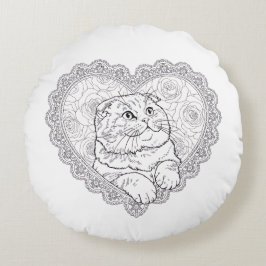 Almofada Redonda Line Art Ritual Collection  -