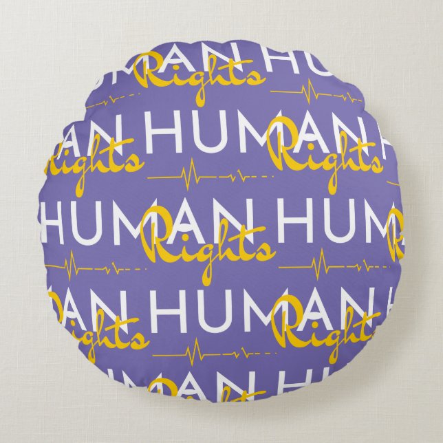 Almofada Redonda Linha de vida dos direitos humanos (Frente)