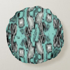 Almofada Redonda Linhas pixelizadas cruzadas formando quadrados abs