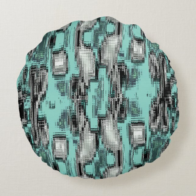 Almofada Redonda Linhas pixelizadas cruzadas formando quadrados abs (Verso)