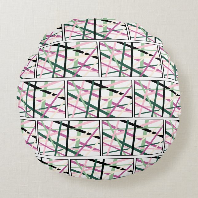 Almofada Redonda Linhas primavera (Frente)