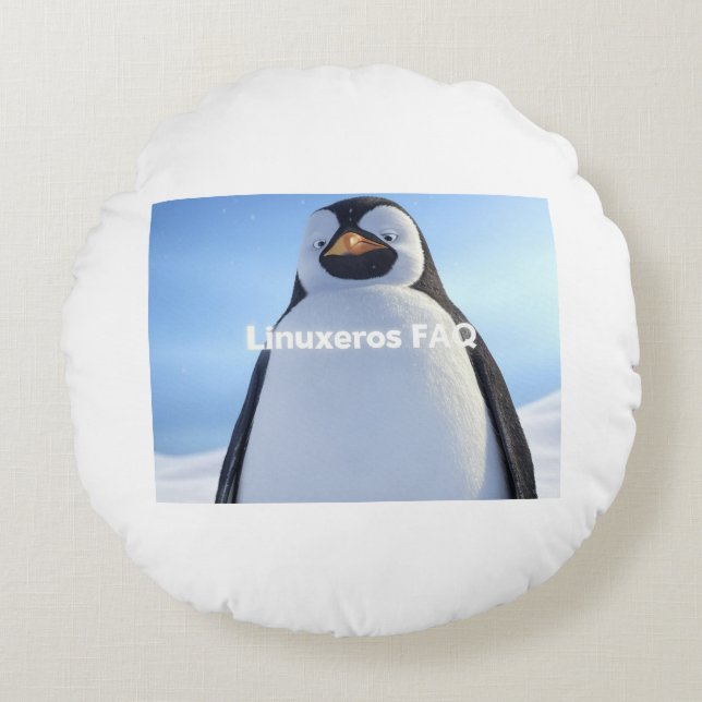 Almofada Redonda Linuxeros FAQ (Frente)