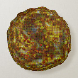 Almofada Redonda Listras queimadas e xadrez manchado