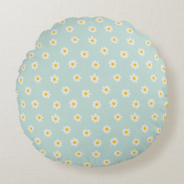 Almofada Redonda Little Daisies - soft teal