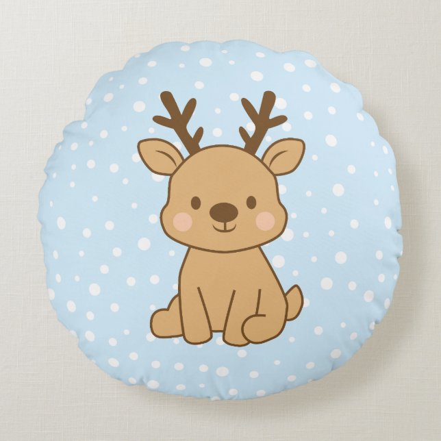 Almofada Redonda Little Reindeer (Frente)