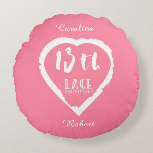 Almofada Redonda local tradicional de 13 de aniversário de casament