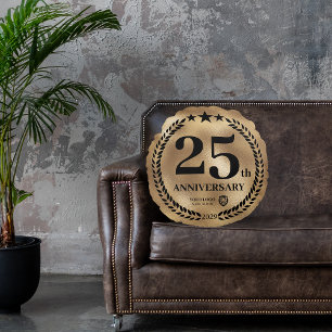 Almofada Redonda Logotipo comercial do 25 Dourado