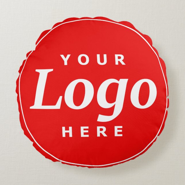 Almofada Redonda Logotipo da empresa redonda (Frente)