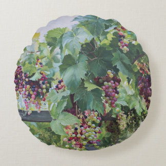 Almofada Redonda Loire Valley Vineyard – French Grape Painting