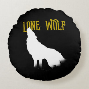 Almofada Redonda Lone Wolf Male Sigma Moderno Minimalista