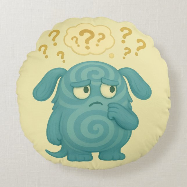 Almofada Redonda Loopi Kissen – Das nachdenkliche ADHS-Monster (Frente)