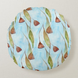 Almofada Redonda Loucos e Folhas de Goma