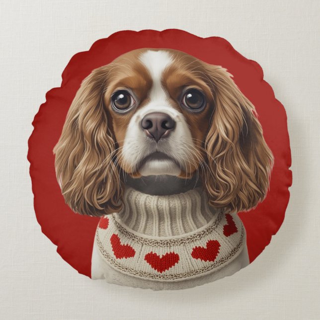 Almofada Redonda Love Heart cavalier (Frente)