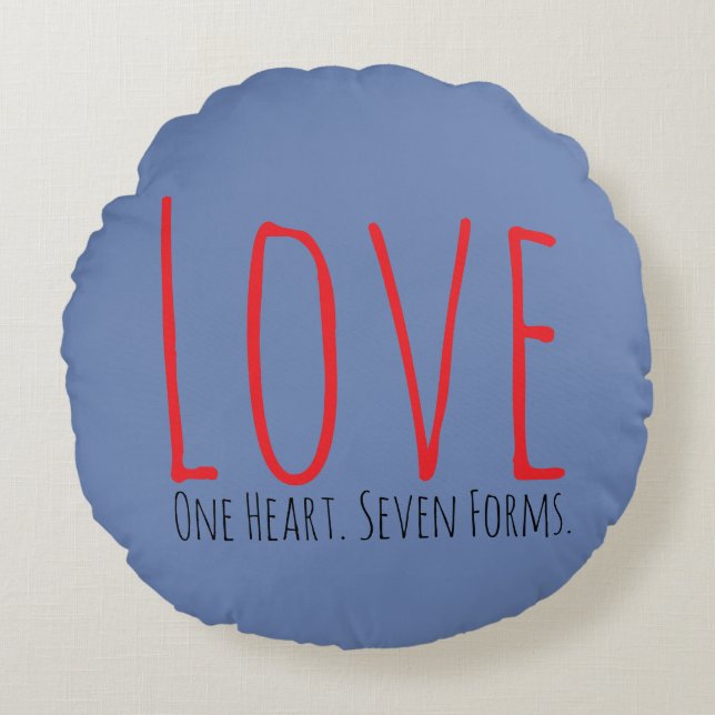 Almofada Redonda Love - One Heart. Seven Forms Round Pillow (Frente)