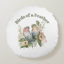 Lovebirds in Pastel Watercolors