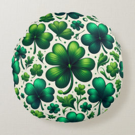 Almofada Redonda Lucky Shamrock St. Patrick’s Day Round Pillow