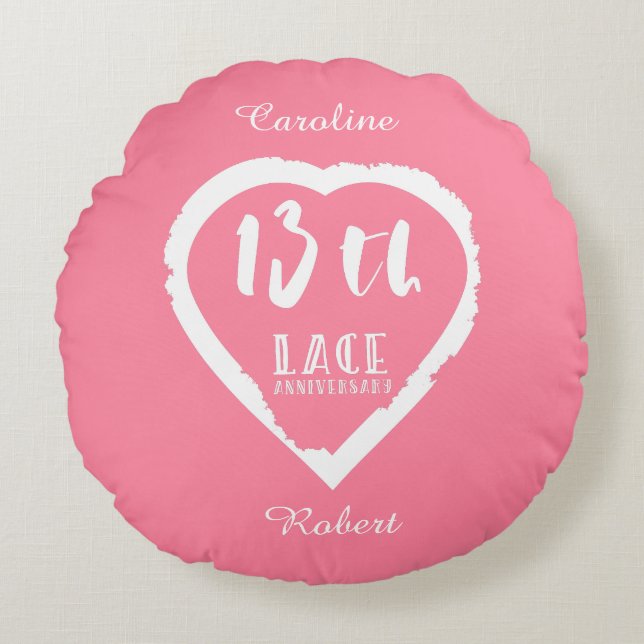 Almofada Redonda lugar tradicional do 13 de aniversário de casament (Frente)