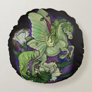 Almofada Redonda Luna Moonduster Moth Fairy Hors Round Travesseiro