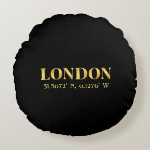 Almofada Redonda Lux Gold Londres Latitude & Longitude