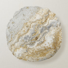 Almofada Redonda Luxury, Elegant, Modern Gold Grey Pattern