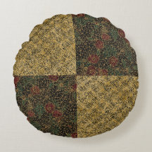 Luxury Flowers and Gold Pattern ,Gold Black Red 