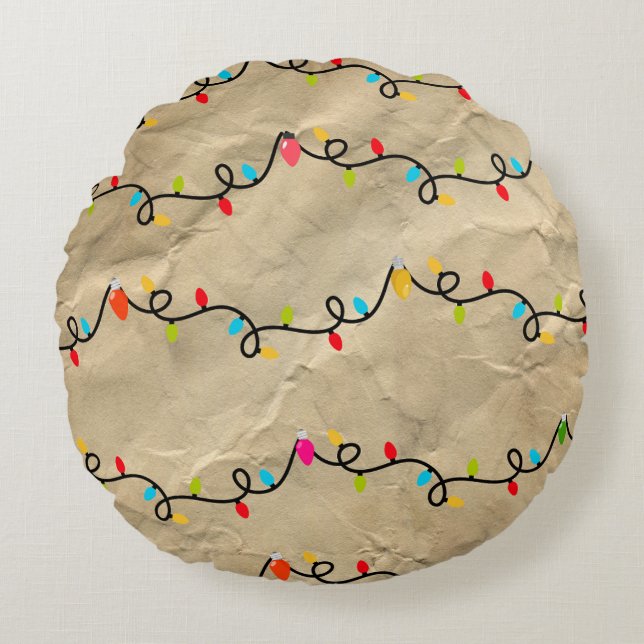 Almofada Redonda Luzes coloridas (Frente)