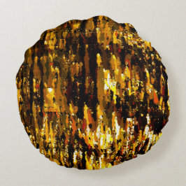 Almofada Redonda Luzes foscas de vela sob uma marca de gelo