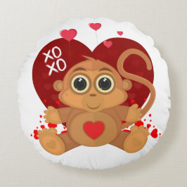 Almofada Redonda Macaco dia de os namorados