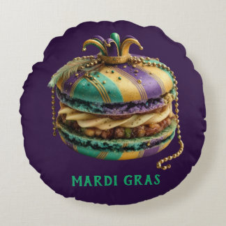 Almofada Redonda Macaron Real do Mardi Gras
