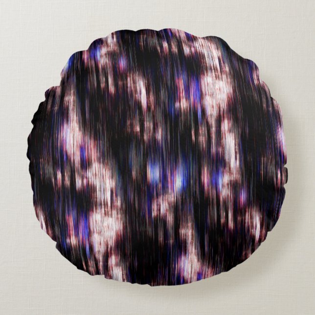 Almofada Redonda Madeira escovada com manchas de neon? (Frente)