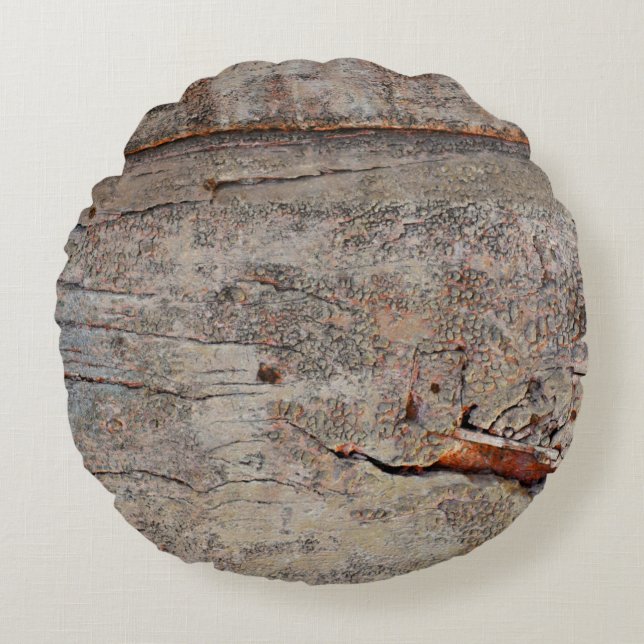 Almofada Redonda Madeira marrom (Frente)