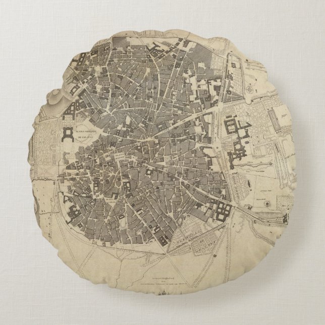 Almofada Redonda Madrid, espanha (Frente)