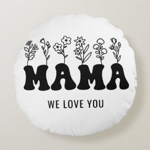 Almofada Redonda Mãe, Nós Amo-Te Dia de as mães Personalizado