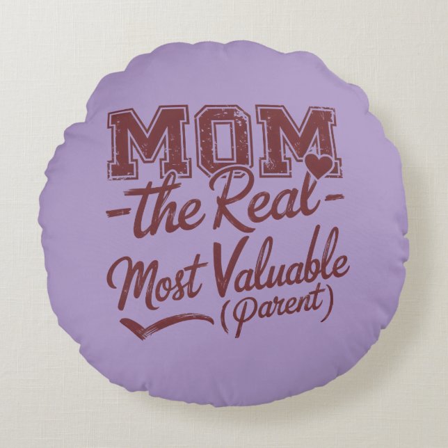 Almofada Redonda Mãe — O MVP Real (Pai Mais Valente) (Frente)