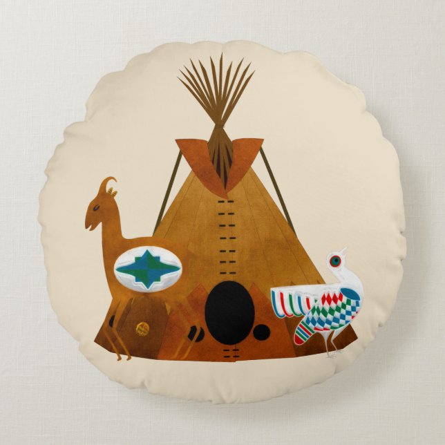 Almofada Redonda Mãe Terra (Frente)