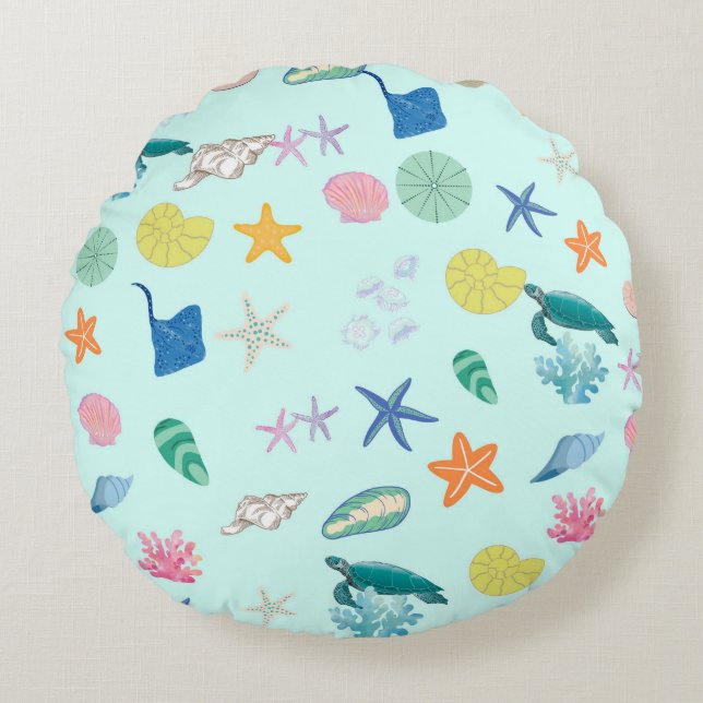 Almofada Redonda Magia Marinha (Frente)
