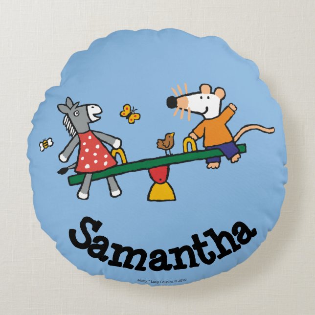 Almofada Redonda Maisy e balanço Dotty no campo de jogos (Frente)