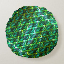 Almofada Redonda Maldito verde, arranhado, grade ou tijolo diferent