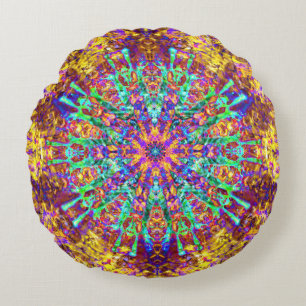 Almofada Redonda Manala Psicodélica Trippy Hippie Coletivo