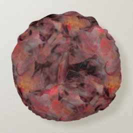 Almofada Redonda Manchas de abelha vermelha sobre fundo preto granu