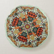 Mandala Adinkra - Travesseiro do chão - Lt Green